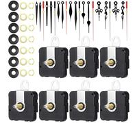 Lot De 7 Mouvements d'Horloge à Quartz Silencieux avec 7 Paires d'Aiguilles Alimentées Par Piles, Kit de Mécanisme d'Horloge à Quartz, Pièces de Mécanisme d'Horloge Murale à Arbre Long et Court