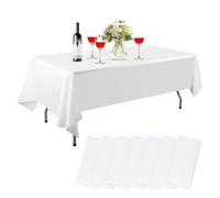 Lot de 7 nappes jetables, pour Mariage, Anniversaire, Restauration, Pique-Nique - 137 x 274 cm - Blanc