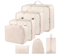 Lot de 7 Organiseurs de Bagage Étanches - Sacs à Vêtements, Chaussures et Rangement - Différentes Tailles de Cubes pour Voyages