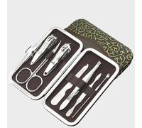 Lot de 7 outils de coupe des ongles en acier inoxydable - Kit professionnel de coupe - Coupe-ongles - Pour peaux mortes - Fourchette - Cuillère d'oreille (acier inoxydable, chromé antirouille)