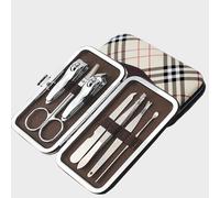 Lot de 7 outils de coupe des ongles en acier inoxydable - Kit professionnel de coupe - Coupe-ongles - Pour peaux mortes - Fourchette - Cuillère d'oreille (acier inoxydable, chromé antirouille)