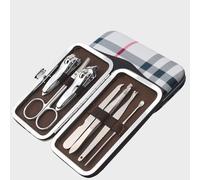 Lot de 7 outils de coupe des ongles en acier inoxydable - Kit professionnel de coupe - Coupe-ongles - Pour peaux mortes - Fourchette - Cuillère d'oreille (acier inoxydable, chromé antirouille)