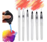 Lot de 7 outils de mélange d'encre à l'alcool comprenant 6 stylos pinceaux aquarelle 1 souffleur d'air pour bricolage outils de peinture, aquarelle stylo fabrication de cartesgaufrage, peinture