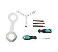 Lot de 7 outils de réparation de machine à laver comprenant tournevis cruciforme, clés à écrou et crochets pour travaux de démontage et de réparation (A)