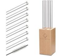 Salizzada Pailles en verre 7 pièces 0,8 x 20 cm (ØxH) support en bois brosse