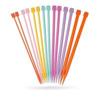 Lot de 7 paires d'aiguilles à tricoter en plastique coloré - 40 cm - 4 mm à 10 mm - Pour débutants et enfants - Aiguilles légères en plastique pour pulls et écharpes - Kit de tricot pour débutants