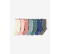 Lot de 7 paires de chaussettes fille semainier assorties 19/22