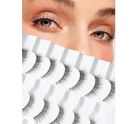 Lot de 7 paires de cils œil de chat - Aspect naturel - 15 mm - Volume 3D - Faux cils en vison doux