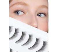 Lot de 7 paires de cils œil de chat - Aspect naturel - 15 mm - Volume 3D - Faux cils en vison doux