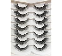 Lot de 7 paires de faux cils volumineux aspect vison 18 mm de long 8D
