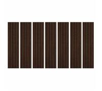 Lot de 7 Panneaux muraux tasseaux bois 120x30x1,9 cm DECOON - Pack tête de lit - Lamelles décor chêne foncé / feutrine noir - 2,52m²