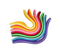 Lot de 7 paquets de 7 bandes de papier multicolore pour débutant - 54 cm de long - dégradé arc-en-ciel - Largeur : 10 mm