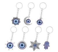 Lot de 7 pendentifs de n forme d'yeux du mauvais œil, porte-clés Nazar Boncuk, porte-clés œil turc, pendentif œil nazar, mauvais œil bleu pour porte-monnaie et amulette