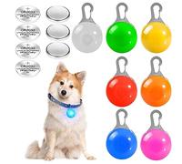 Lot de 7 pendentifs lumineux LED clignotants pour chien et chat - Collier lumineux avec 3 modes de clignotement - Lumière de sécurité - Porte-clés pour cartable, enfants, joggeurs