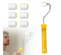 Lot de 7 petits rouleaux de peinture murale avec poignées - 2,5 cm - Pour meubles, peinture, rénovation des bords