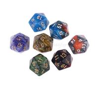 Lot De 7 Pièces De Chiffres Polyédriques D20, Dés À Faces Multiples, Cadrans De Table, Jeu De Rôle