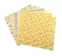 Lot de 7 pièces de tissu artisanal en coton matelassé, tissu de coton bricolage carrés assortis pré-coupés literie Suite quartiers Bundle, 50 * 50 cm(Jaune)