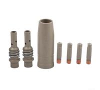 Lot de 7 pièces pour torche Mig pour 15AK avec embouts revêtus et porte-embouts conçus pour une connexion à faible résistance et une réduction de l'accumulation de chaleur (0,8 mm)