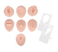 Lot de 7 piercings en silicone souple flexible pour oreille, nez, yeux, bouche, langue, nombril, piercing (2 supports)
