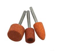 Lot de 7 pierres abrasives pour outils rotatifs avec cône cylindrique plat et profils à billes pour des applications détaillées de meulage et de polissage
