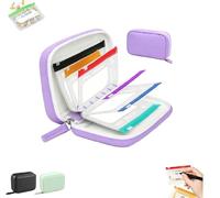 Lot de 7 piluliers étanches à fermeture éclair - Porte-médicaments hebdomadaire pour 7 jours - Code couleur réutilisable pour le camping, les affaires, les voyages, la vie quotidienne (violet)