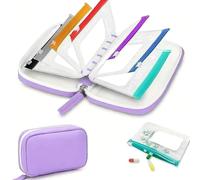 Lot de 7 piluliers étanches A8 réutilisables de couleur - Organiseur de voyage portable pour médicaments, vitamines et huiles de poisson et compléments alimentaires