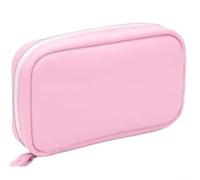 Lot de 7 piluliers portables avec fermeture éclair à code couleur (rose) | 7 fermetures éclair à code couleur, transparent pour les fenêtres, visibilité rapide, tri quotidien, accès organisé