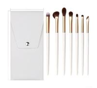 Lot de 7 pinceaux de maquillage avec 7 poils en fibre douce pour une application détaillée des yeux, poignées ergonomiques pour une prise en main confortable et virole en aluminium (sac de 7 pièces)
