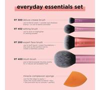 Lot De 7 Pinceaux De Maquillage Avec Éponge De Voyage Pour Fard À Paupières, Fond De Teint, Blush Et Correcteur