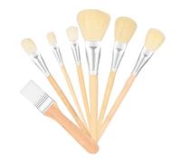 Lot de 7 pinceaux de peinture acrylique en velours pour des transitions fluides, éventail haute capacité et tête ovale, fournitures créatives, grands pinceaux d'artiste pour aquarelle