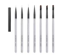 Lot de 7 pinceaux pour nail art avec manche doré pour tracer des lignes