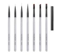 Lot de 7 pinceaux pour nail art - Pour vernis à ongles - Pour vernis à ongles - Avec capuchons