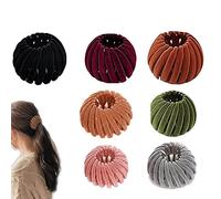 Lot de 7 Pinces à Cheveux Magiques en Forme de nid d'oiseau Paresseux en Velours Extensible pour Queue de Cheval, Pince à, Accessoires Magiques pour Femme