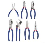 Lot de 7 pinces avec long bec, joint coulissant, pince diagonale et tranchante renforcée, poignée antidérapante pour réparation automobile à domicile