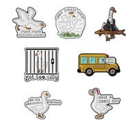 Lot de 7 pin's drôles d'oie en émail pour sacs à dos, vêtements, vestes, sacs, chapeaux, adorables animaux de dessin animé pour adultes