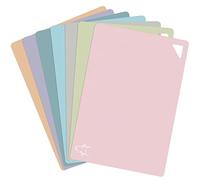 Lot de 7 planches à découper en plastique souple pour cuisine, tapis de découpe antidérapants avec icônes alimentaires, poignées faciles à saisir, sans BPA, 38,1 x 30,5 cm