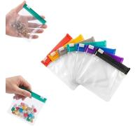 Lot de 7 pochettes à médicaments réutilisables en EVA transparent avec fermeture éclair et fermeture éclair auto-scellante pour pilules, vitamines, bijoux, Q-Tips et petits articles