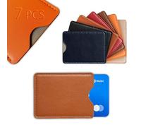 Lot de 7 pochettes de blocage RFID universelles pour les voyages et les affaires, en cuir de luxe multicolores, pour protéger les cartes contre le vol électronique, porte-cartes de sécurité sociale