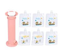 Lot de 7 pochettes réutilisables pour nourriture de bébé - Couleur pure - Pour remplissage de purée de fruits - Pour remplissage de purée de fruits - Réutilisable - Couleur pure - Rose