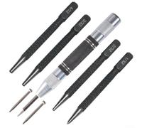 Lot de 7 poinçons de précision avec mécanisme à ressort, poignée moletée antidérapante et embouts remplaçables en acier trempé pour une utilisation manuelle à une main