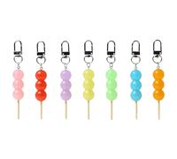 Lot de 7 porte-clés colorés en forme de macaron - Artisanat fin - Sucette - Texture en résine confortable - Pour sac à clés