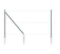 Lot de 7 poteaux de clôture verts - Diamètre : 32 mm - 160 cm - Poteaux d'angle en métal pour délimitation de jardin - Poteaux de clôture stables pour brise-vue et délimitation de terrain - Résistant