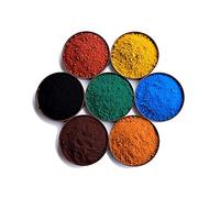 Lot de 7 poudres d'oxyde de fer, pigments cosmétiques, oxyde de fer noir, oxyde de fer jaune, oxyde de fer rouge, oxyde de fer bleu, oxyde de fer vert, oxyde de fer orange et oxyde de fer marron, 25 g