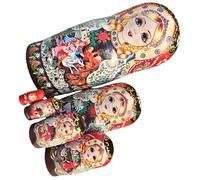 Lot de 7 poupées empilables de la culture russe, pas de jouets en bois pour les tout-petits, éducation précoce, kit de jeu interactif, jouet interactif empilable