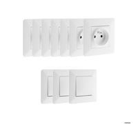 Zenitech – Lot de 7 prises + 3 va-et-vient – Artezo – Blanc