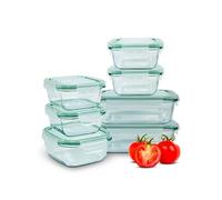 Classbach® Ensemble de 7 boîtes en verre avec couvercle, adaptées au micro-ondes, au lave-vaisselle et au congélateur, idéales pour la cuisine | C-FHD 4010 G