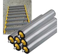 Lot de 7 rouleaux de convoyeur légers en PVC non alimentés pour usines et clôtures lisses (25 mm de diamètre et 600 mm de longueur)
