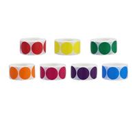 Lot de 7 rouleaux de pastilles adhésives, de marquage colorés, autocollants de codage ronds pour bureau, école, calendrier (7 couleurs)