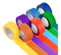 Lot de 7 rouleaux de ruban adhésif coloré - 25 mm x 13 m - Arc-en-ciel - Ruban adhésif décoratif - Papier washi - Ruban de crépon multicolore pour enfants - Éducation des couleurs - Arts Labeling DIY