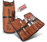 Lot de 7 shakers à cocktail [avec sac] - Set de 7 pièces de qualité supérieure avec pilon en bois, pince à glace, filtre et plus encore - Accessoires de bar, kit de barman, design peu encombrant pour